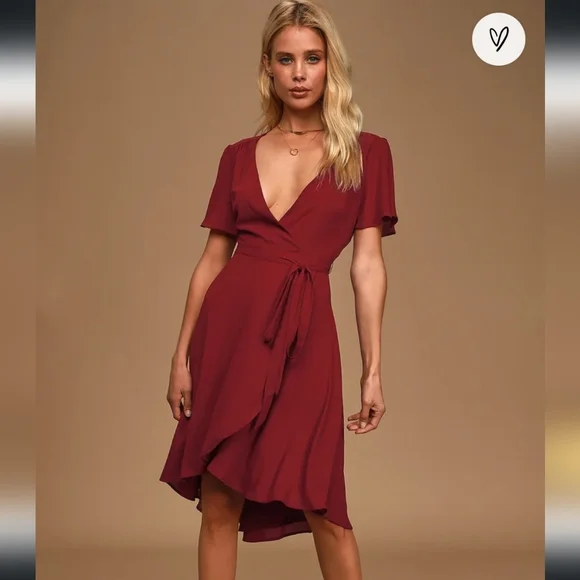 Lulus | Dresses | Lulus Burgundy Midi Wrap Dress | Poshmark Lulus | Dresses | Lulus Burgundy Midi Wrap Dress | Poshmark